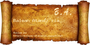 Balean Atanázia névjegykártya